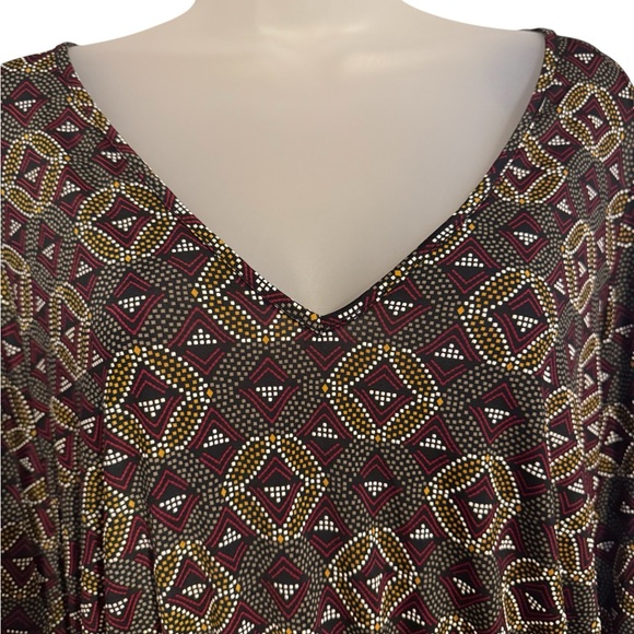 NWT Geometric V-Neck Bodysuit - Black/Brown Print   XLARGE   #3 - Picture 2 of 8
